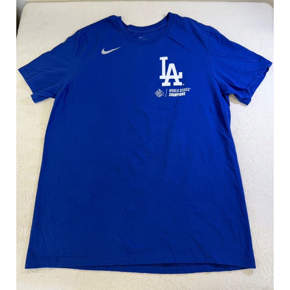 Nike Los Angeles Dodgers 2020 World Series Champions Roster T-Shirt Blue Large